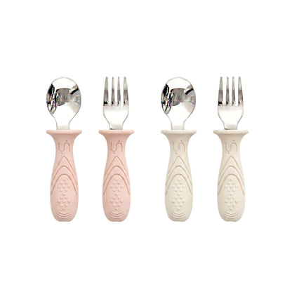 4'lü Paslanmaz Çelik Çatal Kaşık Seti (Tofu & Pearl Blush)