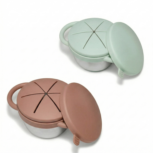 Paslanmaz Çelik Atıştırmalık Kabı 2'li Set (Mocha Mousse & Sage Green)
