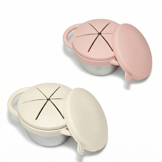 Paslanmaz Çelik Atıştırmalık Kabı 2'li Set (Tofu & Pearl Blush)