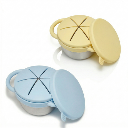 Paslanmaz Çelik Atıştırmalık Kabı 2'li Set (Butter Yellow & Baby Blue)