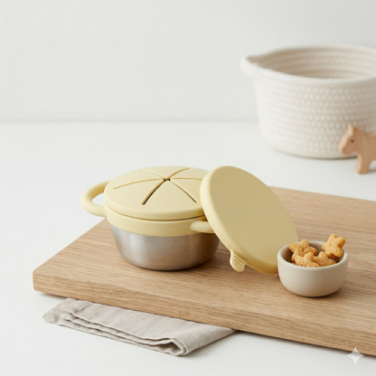 Paslanmaz Çelik Atıştırmalık Kabı 2'li Set (Butter Yellow & Baby Blue)